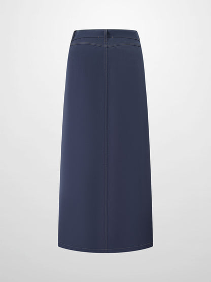 Lightweight A-Line Skirt-Navy