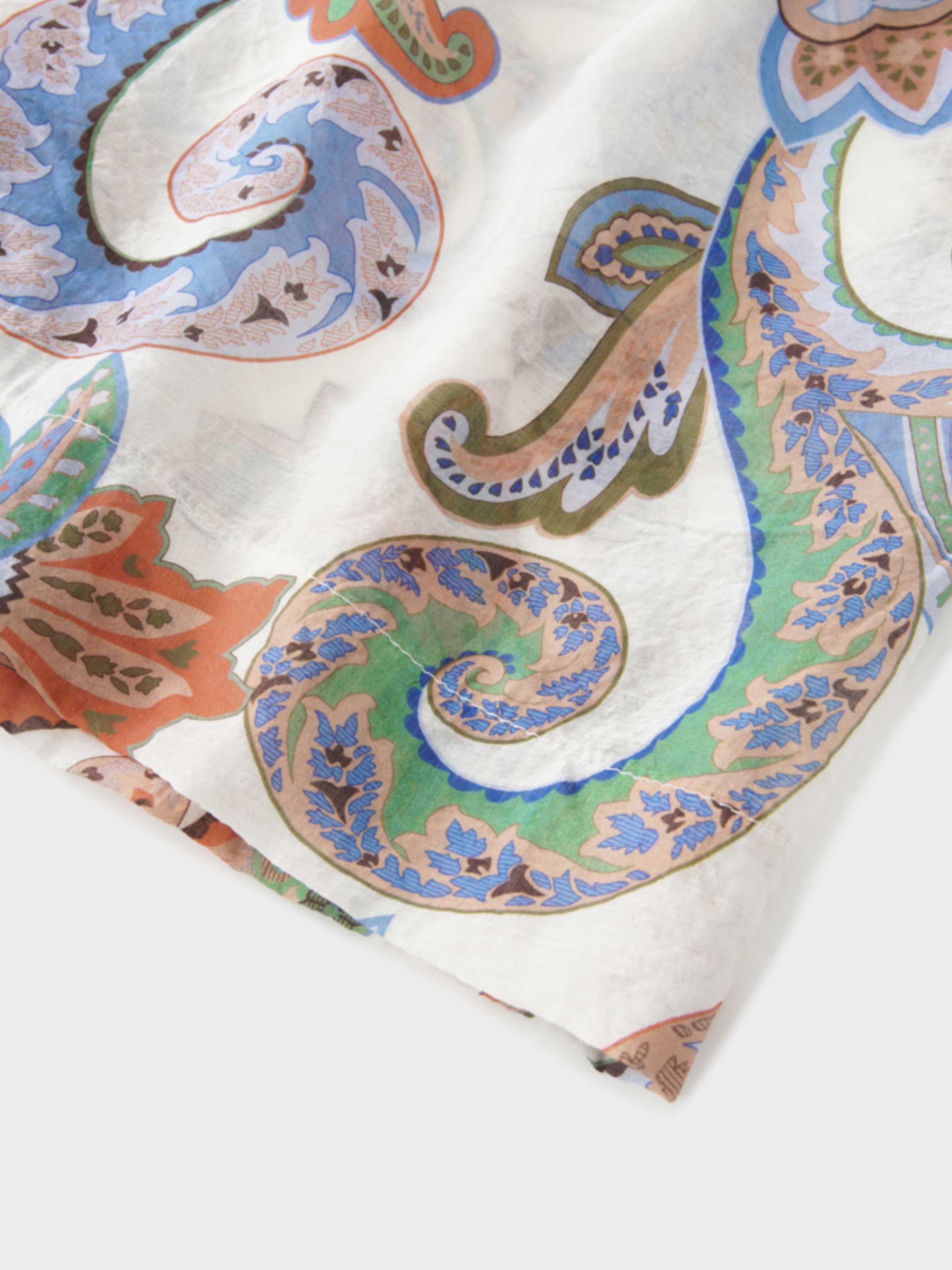 Peasant Belted Dress-Paisley Floral