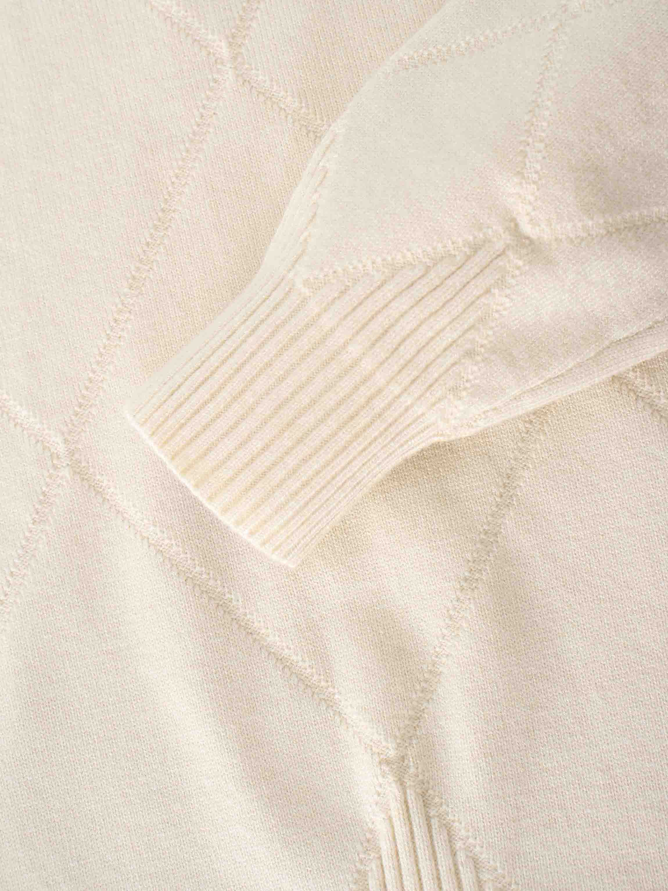 Oversized Diamond Detail Sweater-Ivory