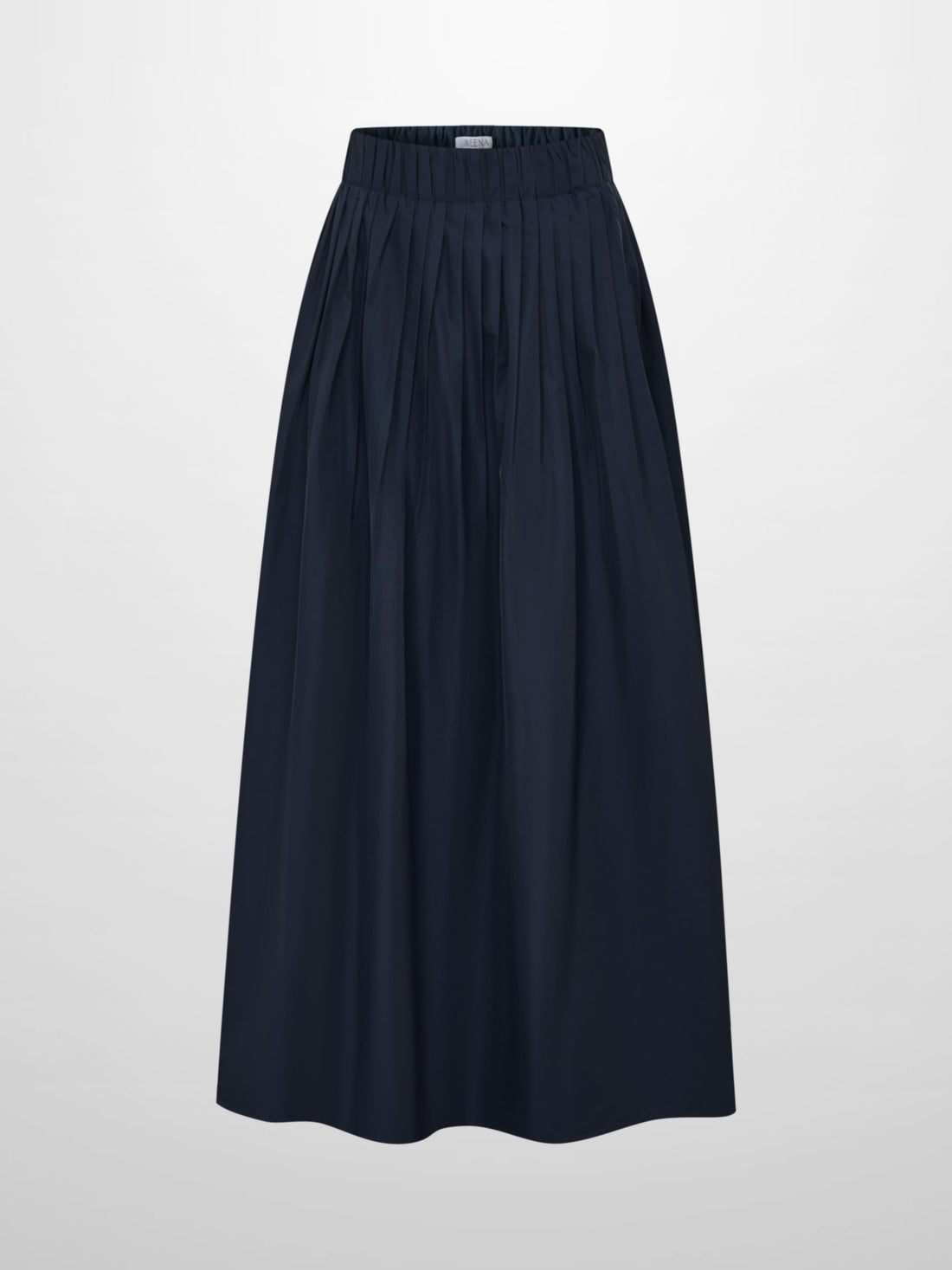 Elastic Waist Taffeta Skirt - Navy