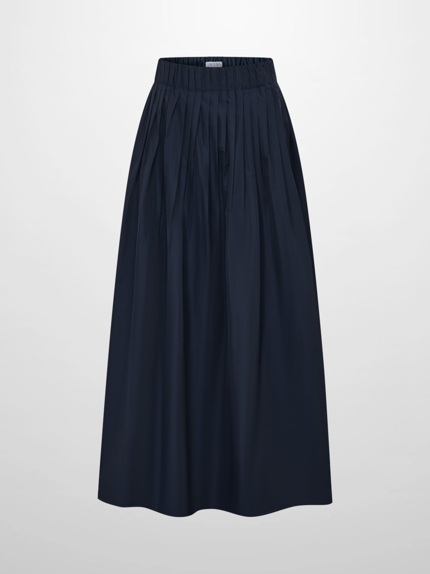 Elastic Waist Taffeta Skirt - Navy