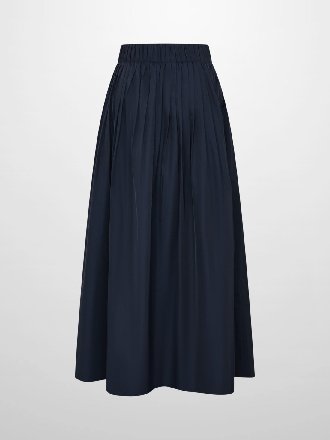 Elastic Waist Taffeta Skirt - Navy
