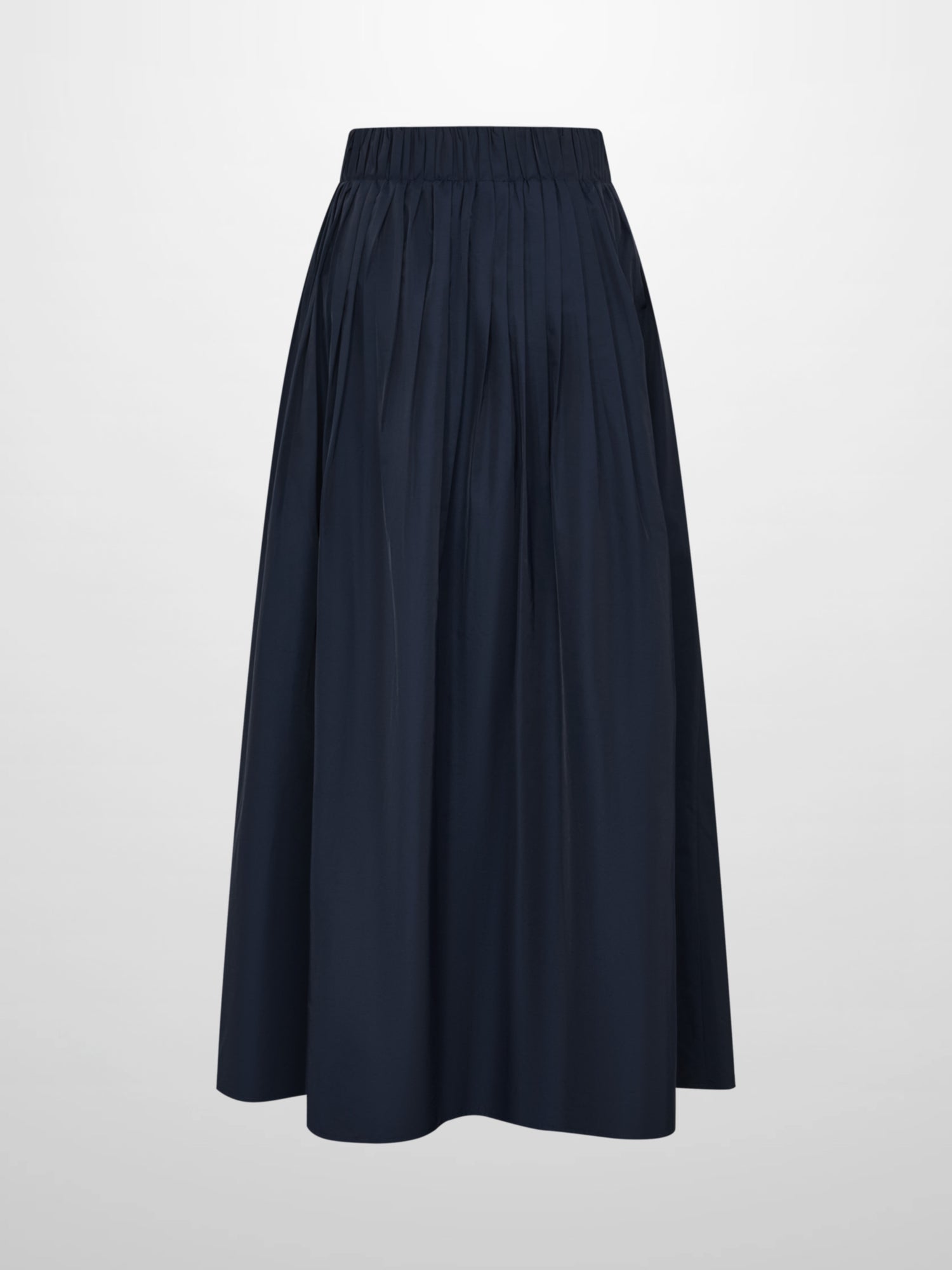 Elastic Waist Taffeta Skirt - Navy