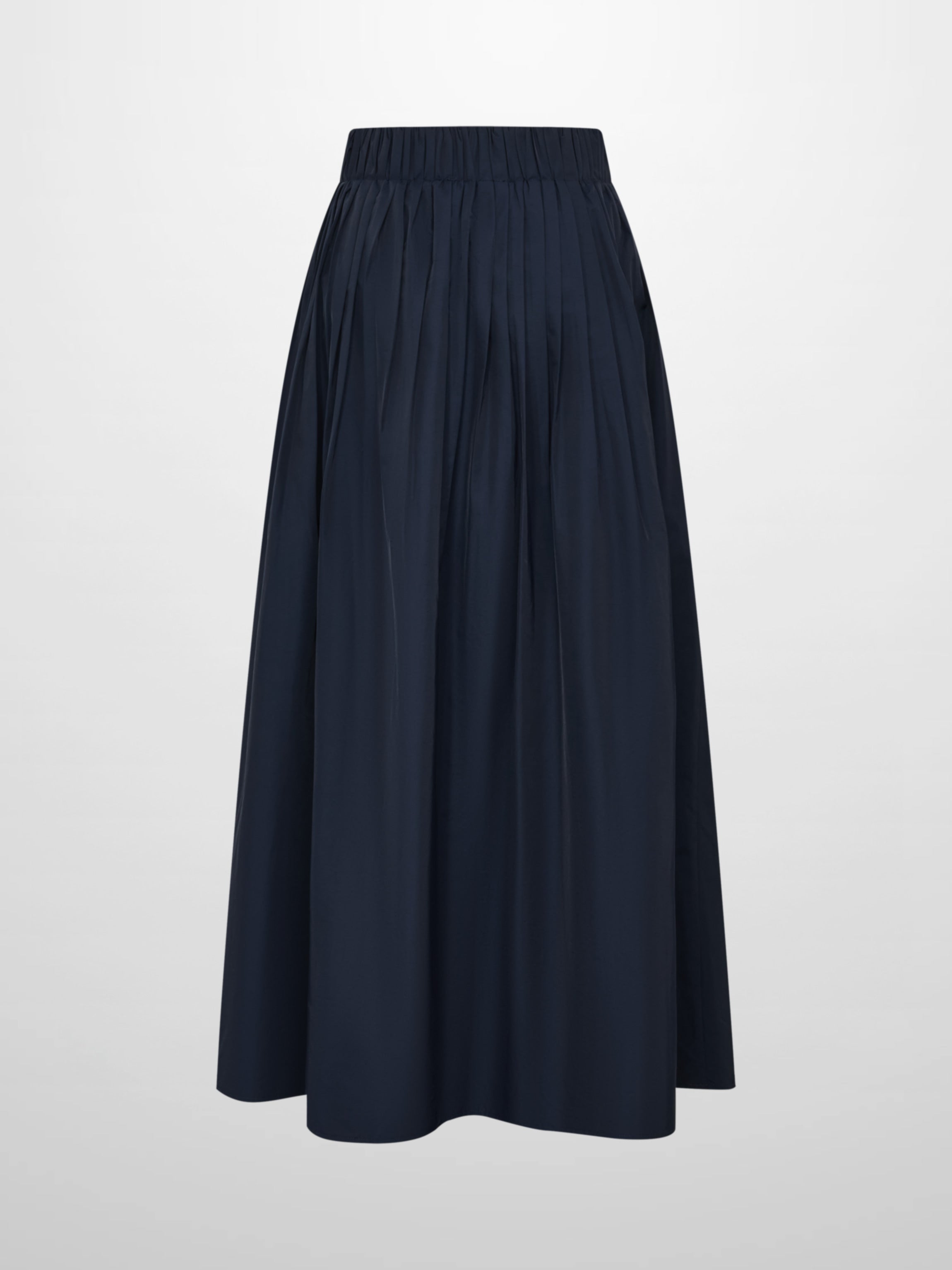 Elastic Waist Taffeta Skirt - Navy