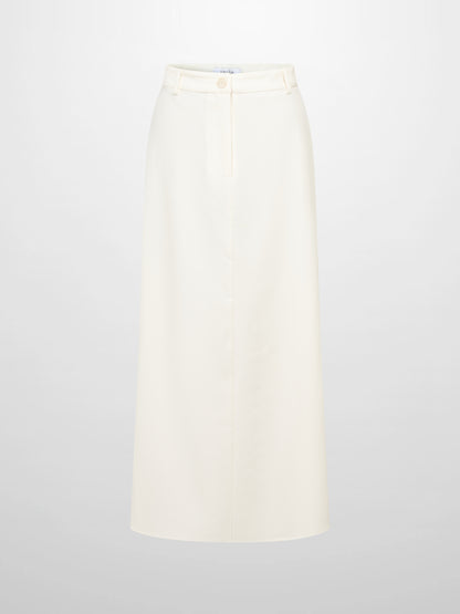 Pleat Back Skirt - Winter White