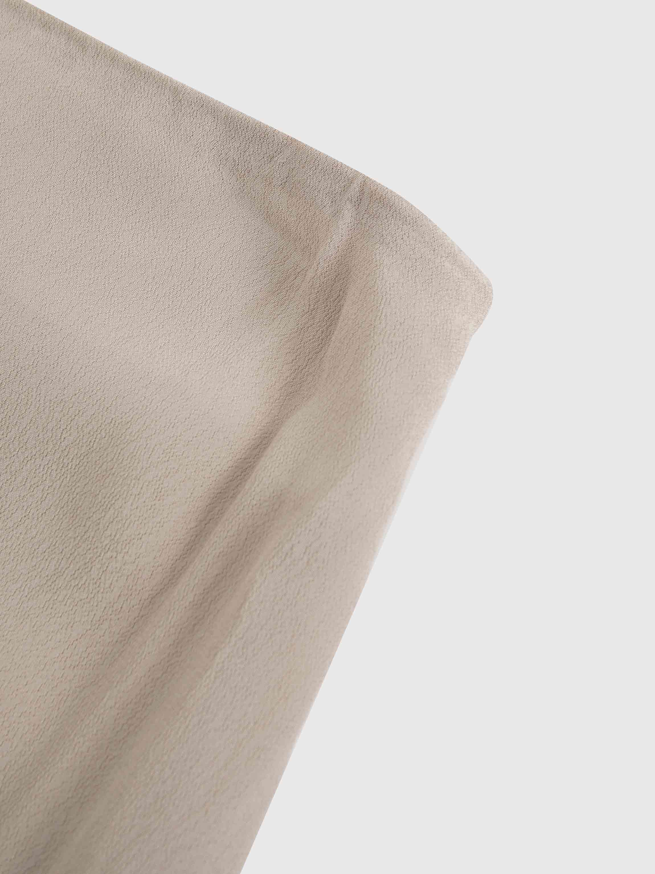 Curved Hem Maxi Skirt-Tan