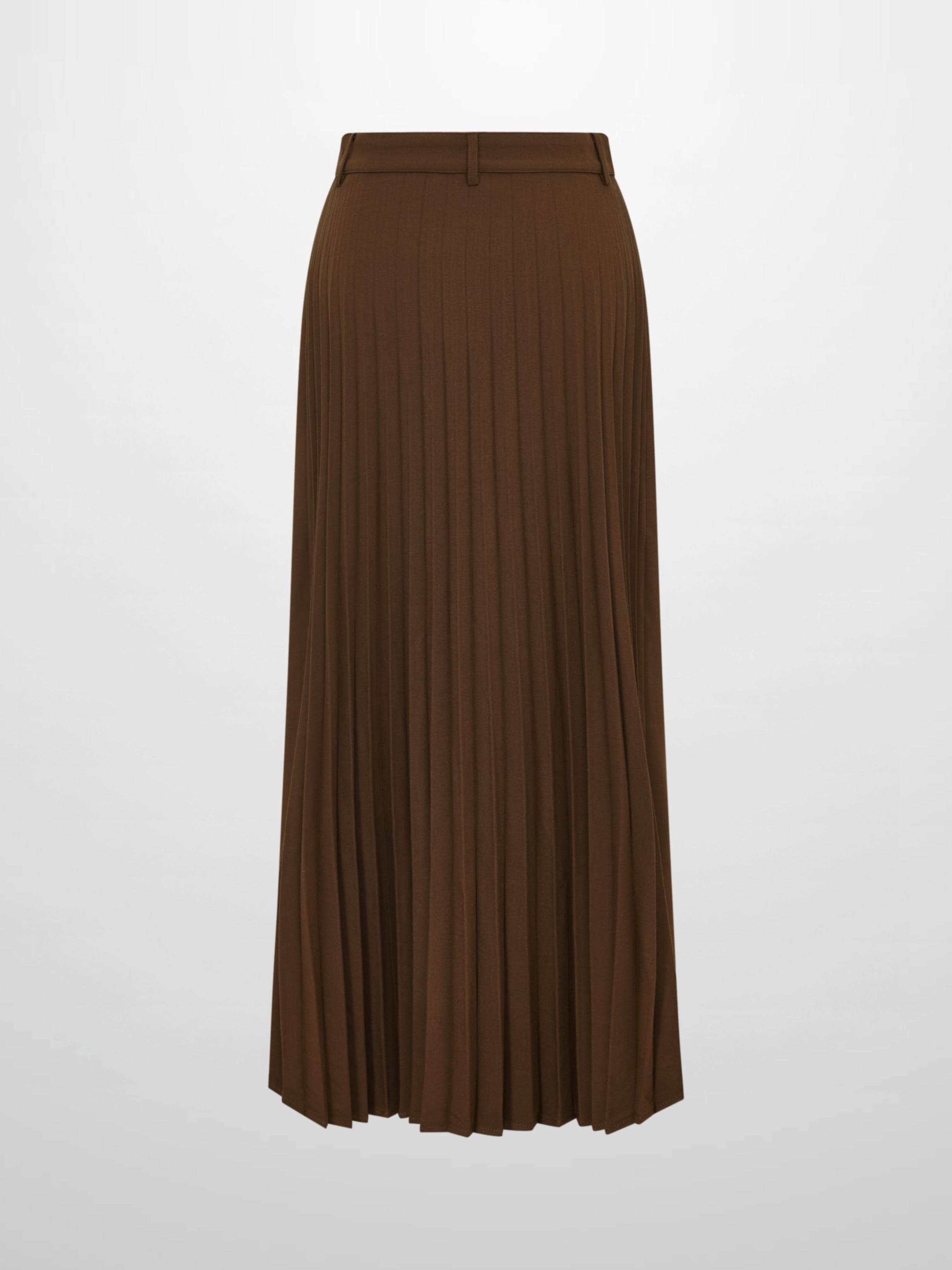Pleat Back Skirt - Brown