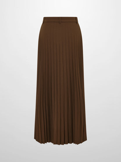 Pleat Back Skirt - Brown