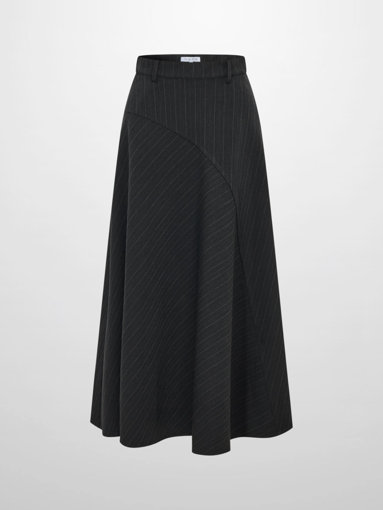 Curved Seam Full Skirt - Pinstripe