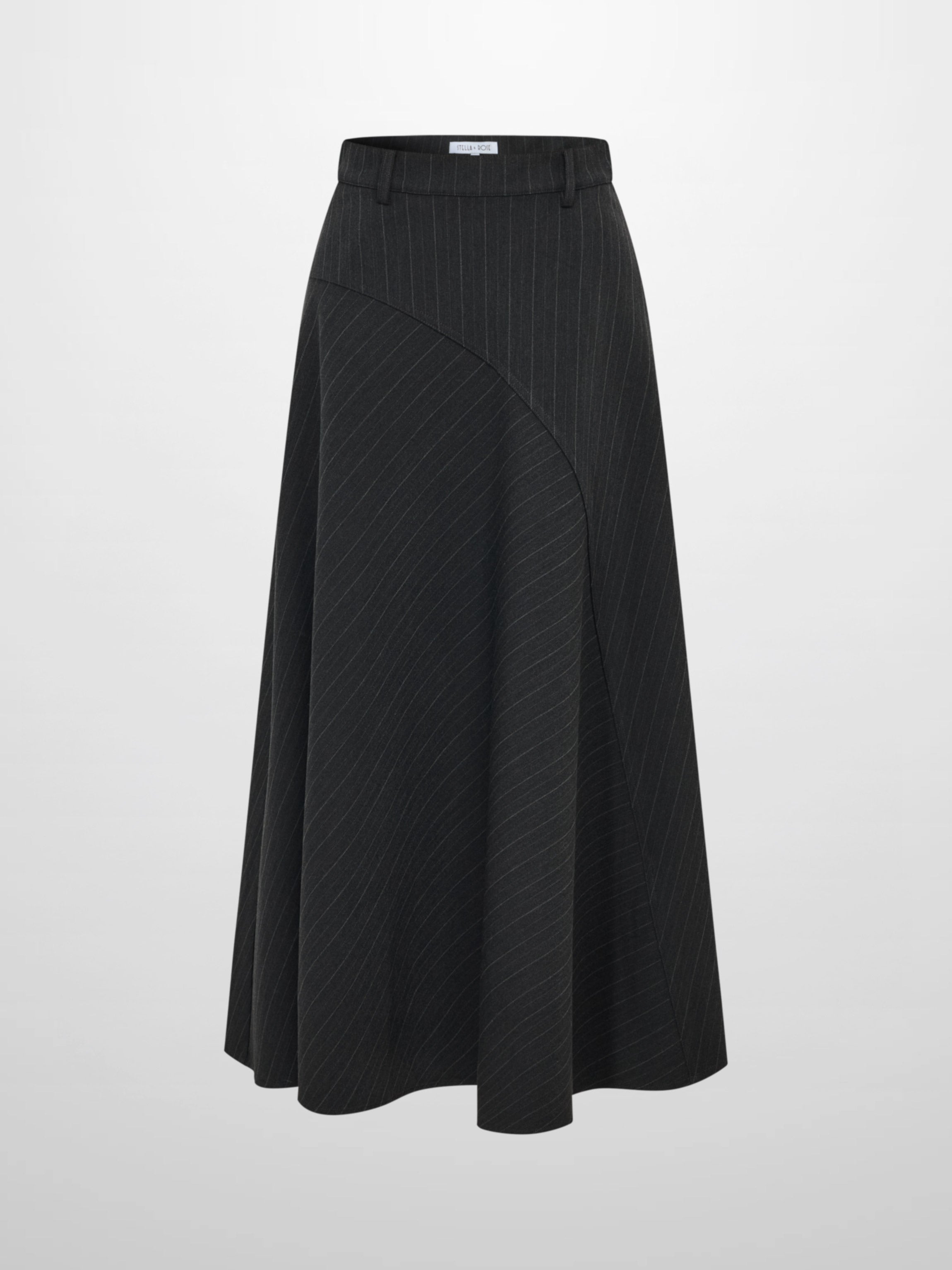 Curved Seam Full Skirt - Pinstripe