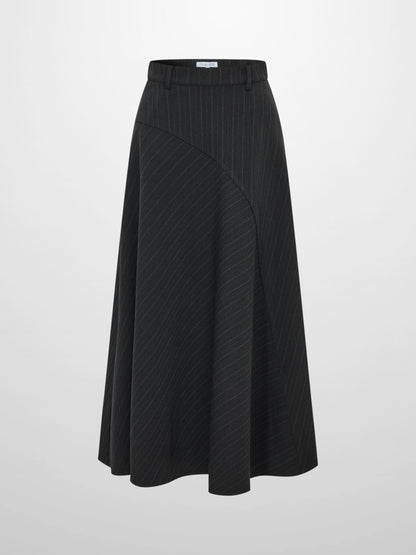 Curved Seam Full Skirt - Pinstripe