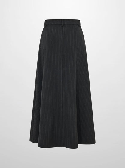 Curved Seam Full Skirt - Pinstripe
