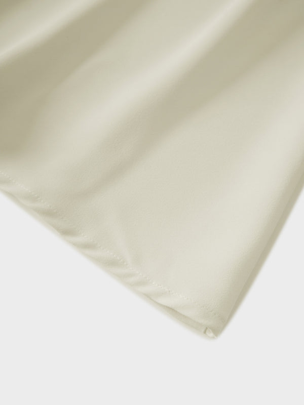 Waist Ruffle Dress-Cream