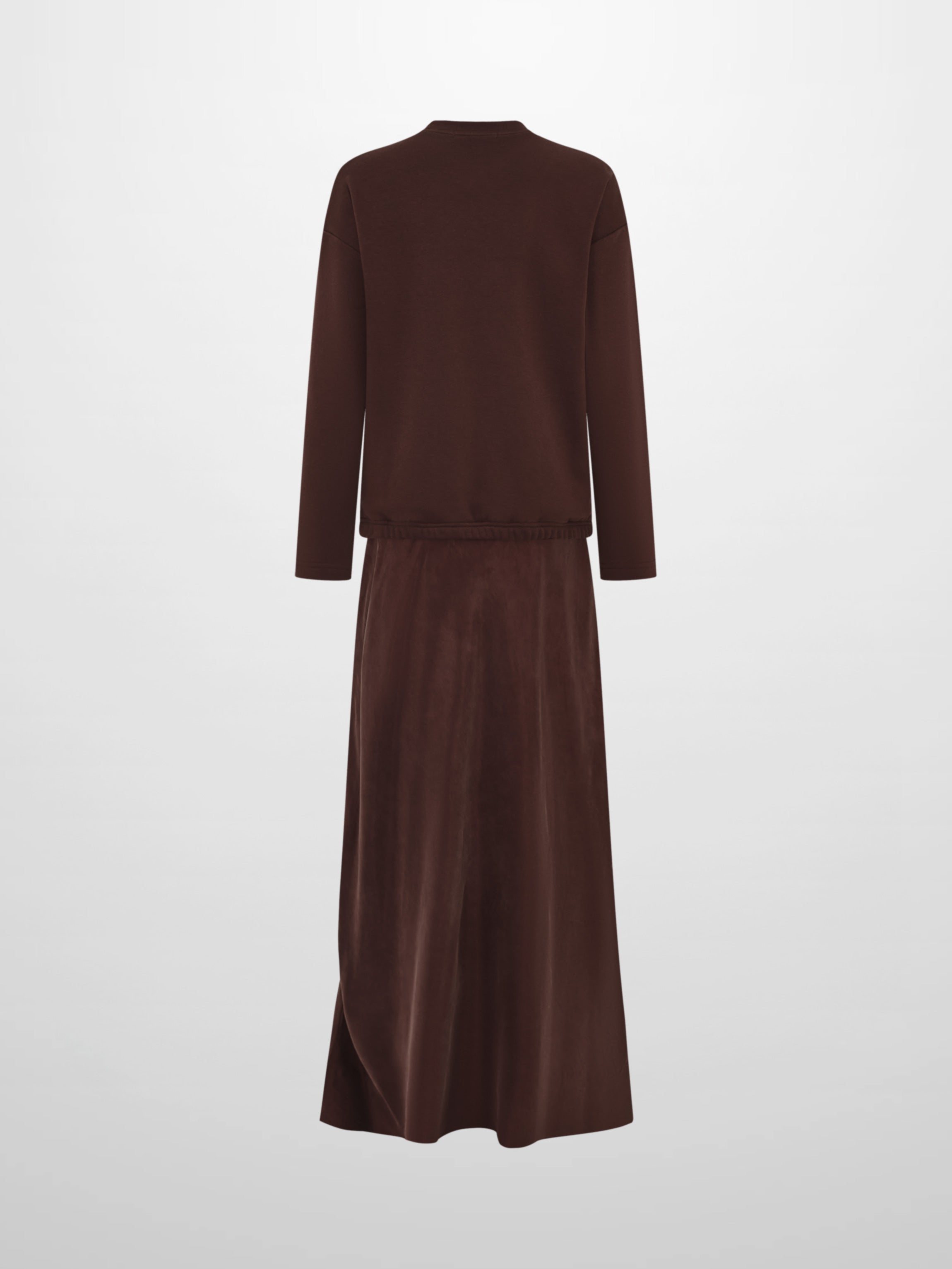 Cupro Bottom Sweatshirt Dress-Brown