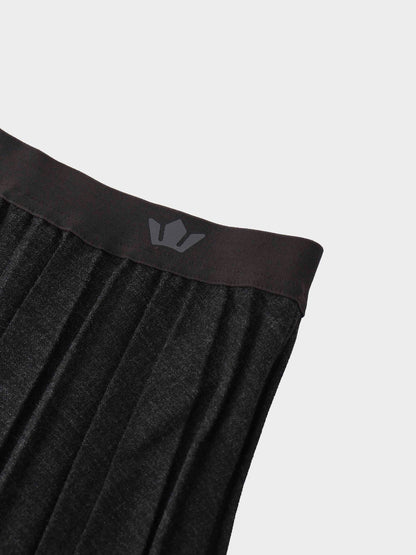 Marni Pleated Skirt 37"-Black/Dark Grey