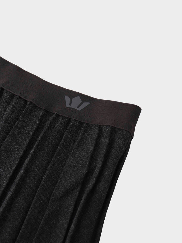 Marni Pleated Skirt 37"-Black/Dark Grey