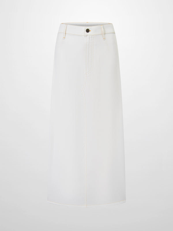 Lightweight A-Line Skirt-Solid White