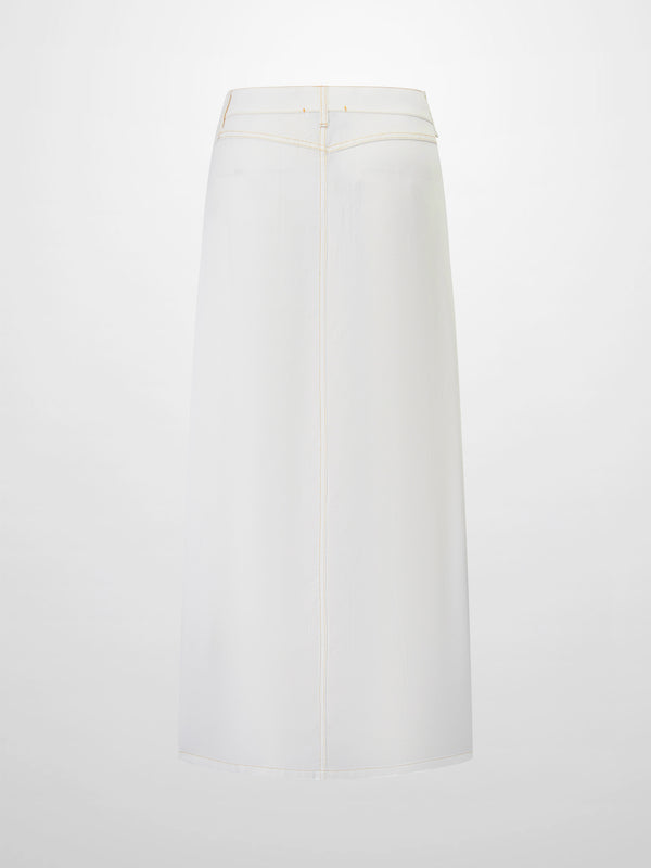 Lightweight A-Line Skirt-Solid White
