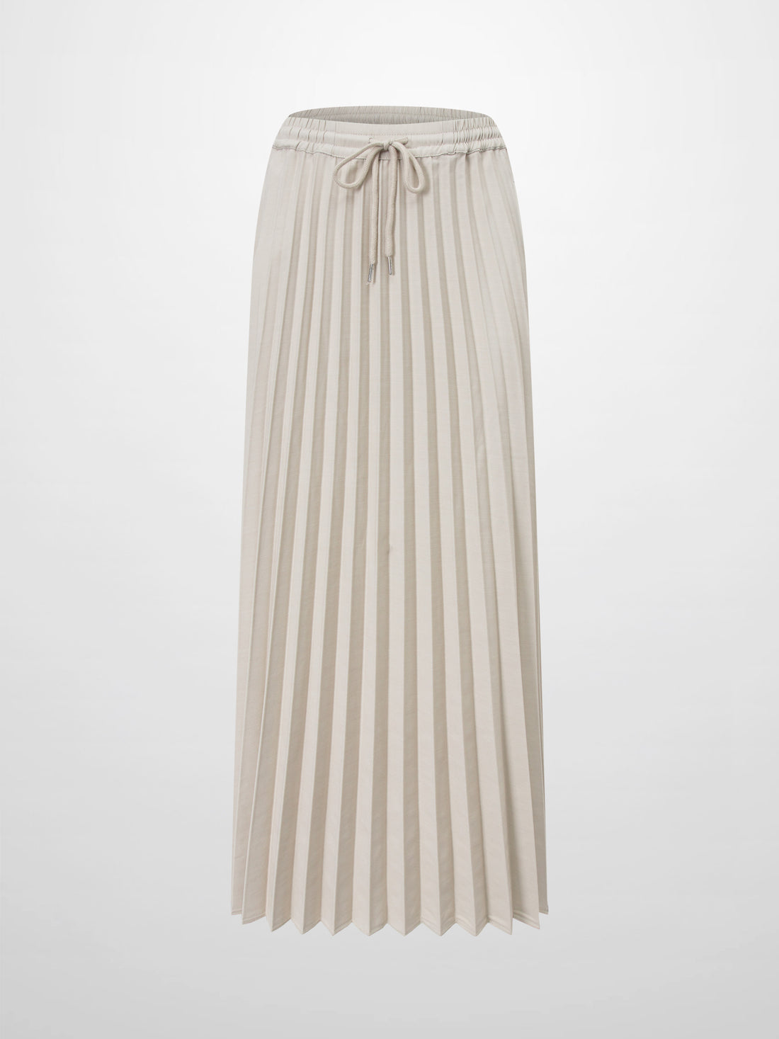Elastic Waist Micro Pleat Skirt-Tan