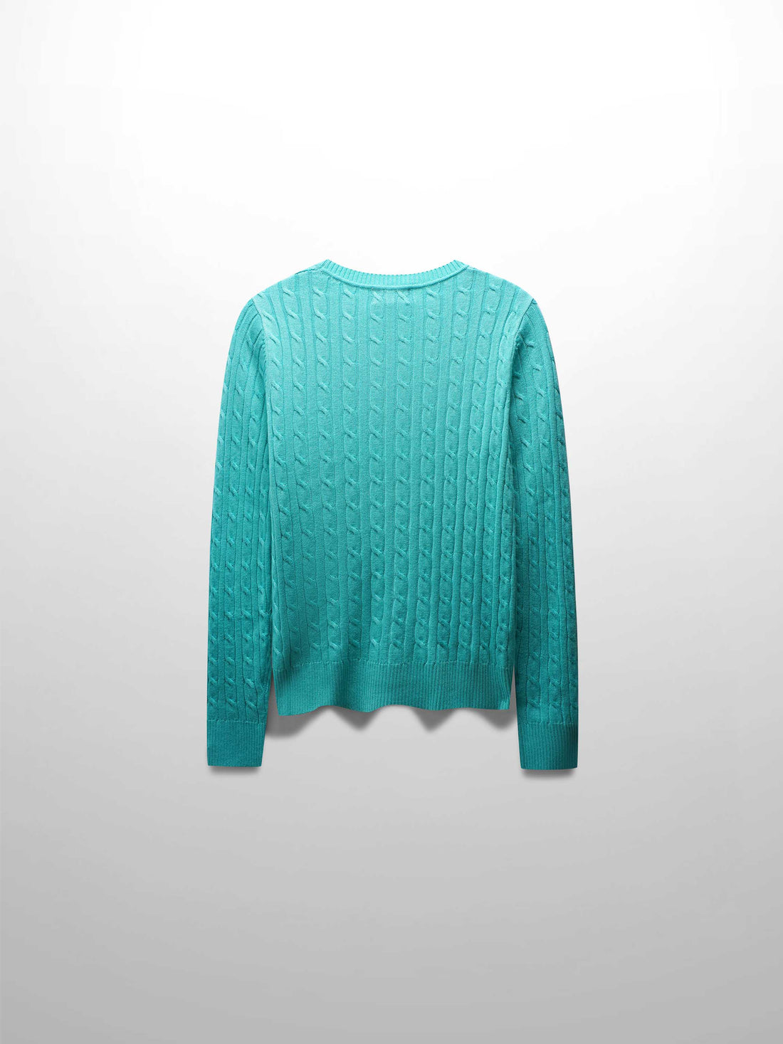 Knit Cable Sweater-Aqua