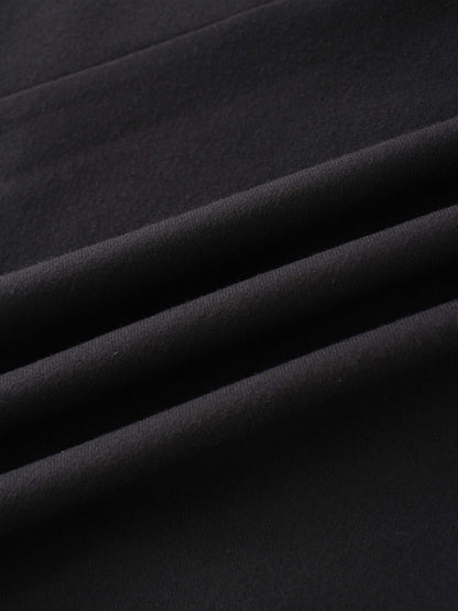 Basic A-Line Seamed Maxi Skirt-Black