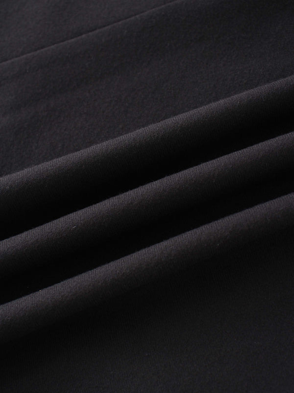 Basic A-Line Seamed Maxi Skirt-Black