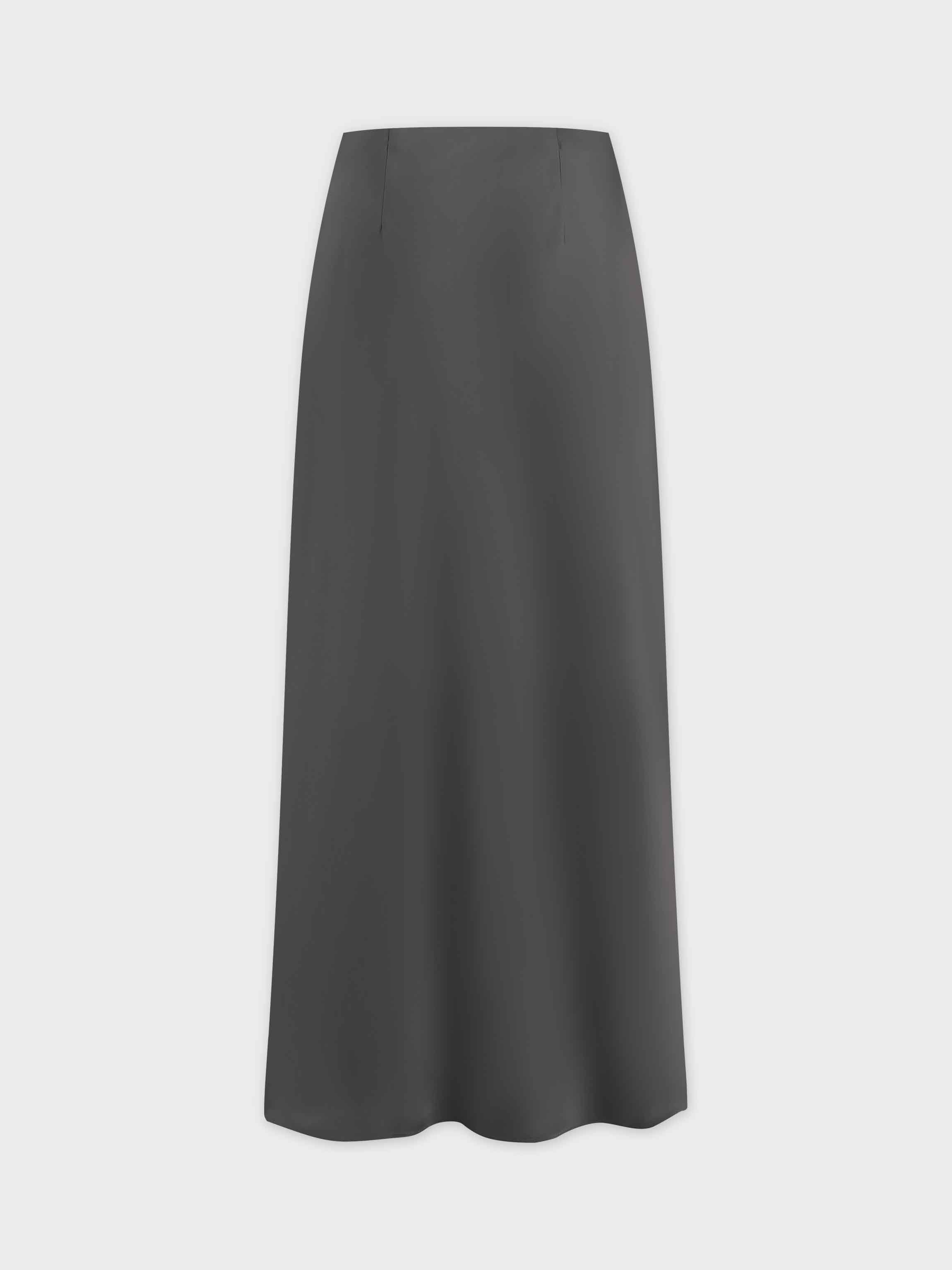 Solid Satin Slip Skirt-Simply Olive