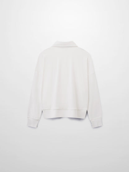 Collared Bomber Tee-White