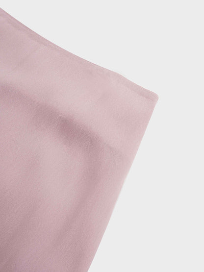 Curved Hem Maxi Skirt-Mauve