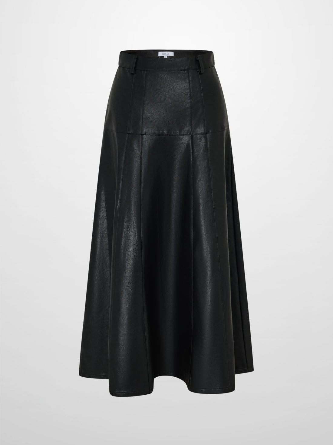 Smoked Faux Leather Skirt - Black