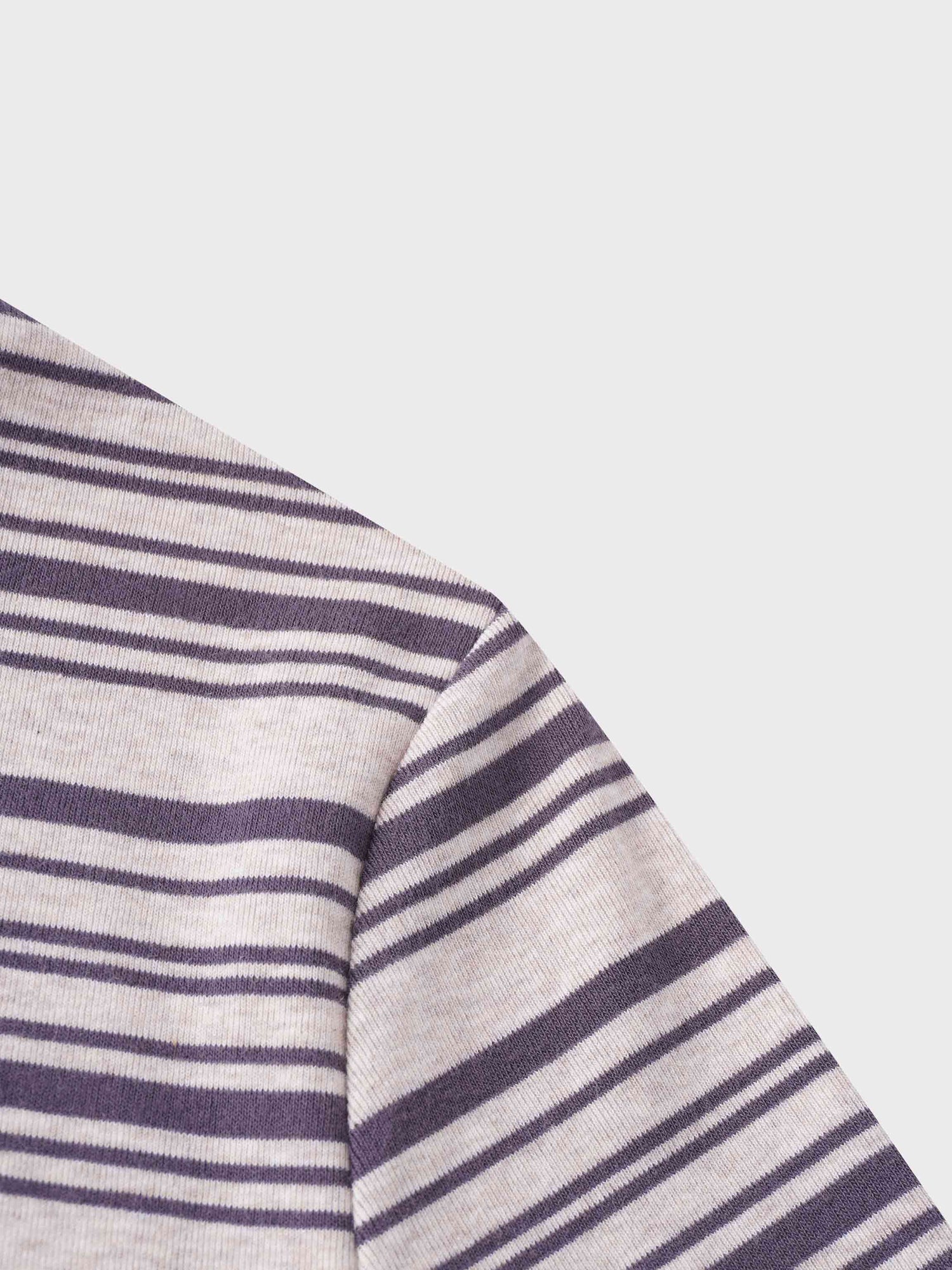 Flat Striped Crew Long Sleeve-Heathered Grey Stripe