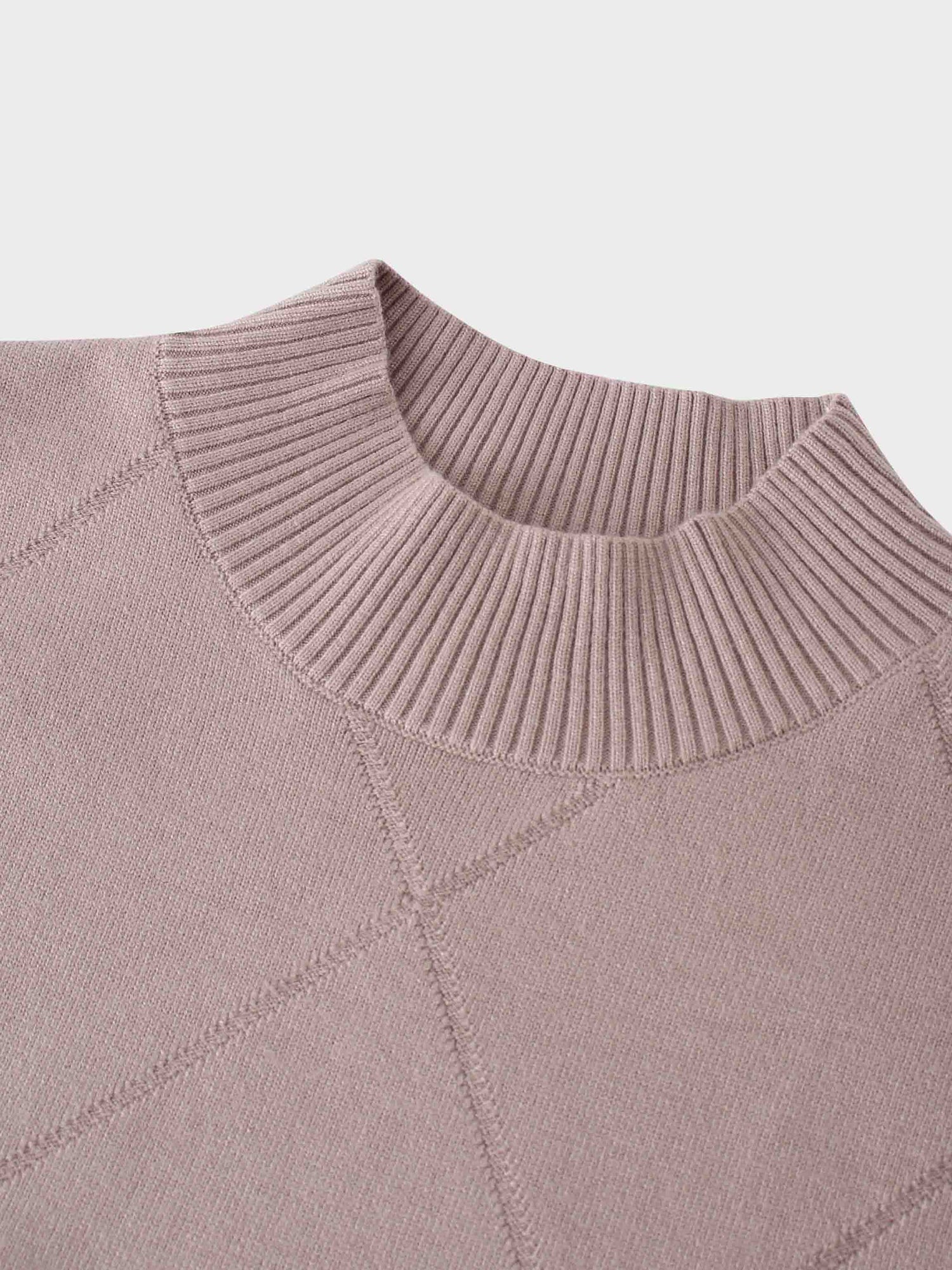 Oversized Diamond Detail Sweater-Taupe