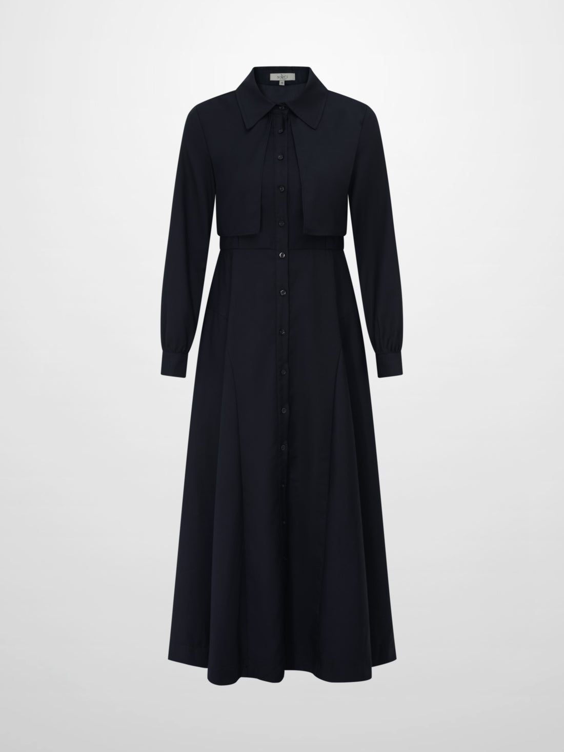 Cape Style Dress - Navy