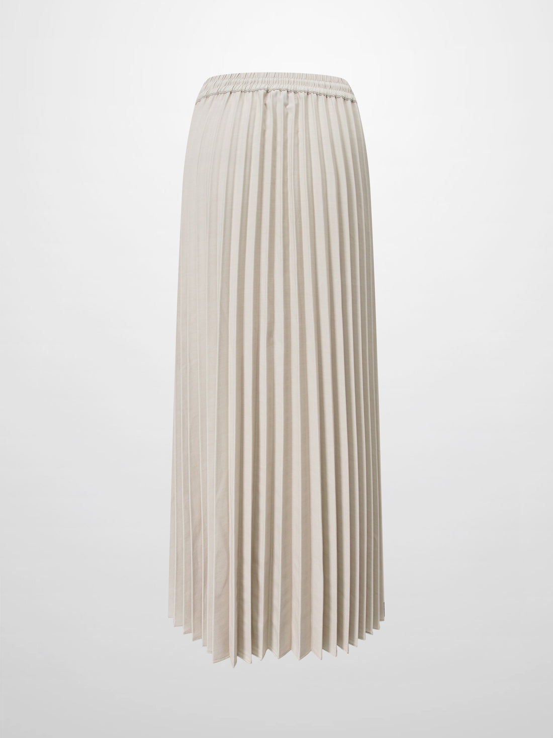Elastic Waist Micro Pleat Skirt-Tan
