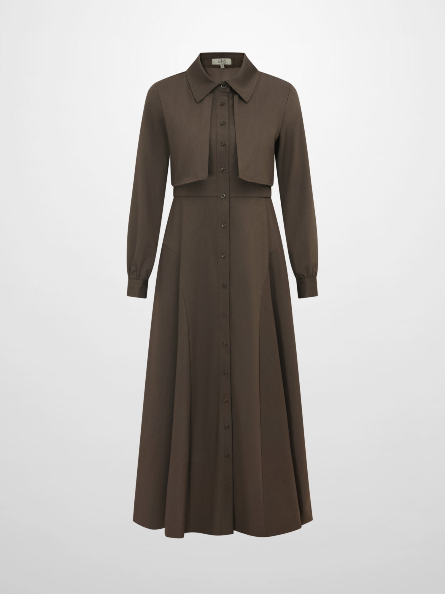 Cape Style Maxi Dress - Deep Olive