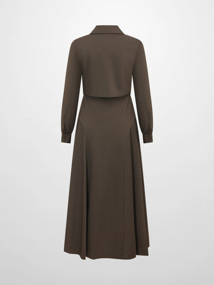 Cape Style Maxi Dress - Deep Olive