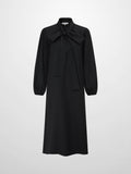 High Low Neck Tie Dress - Black/Blue