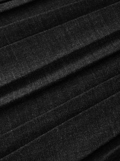 Marni Pleated Skirt 37"-Black/Dark Grey