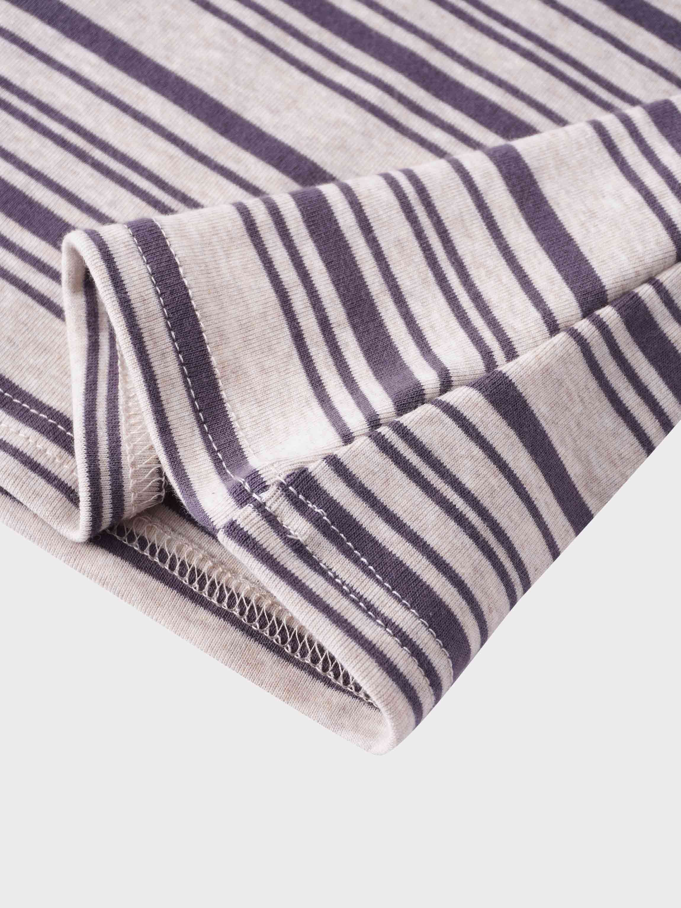 Flat Striped Crew Long Sleeve-Heathered Grey Stripe