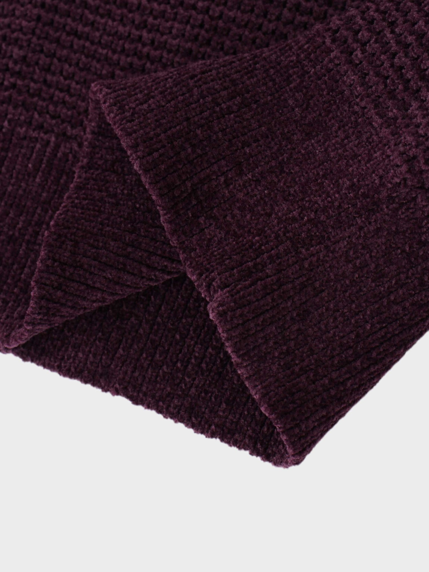 Chenille Waffle Sweater-Plum