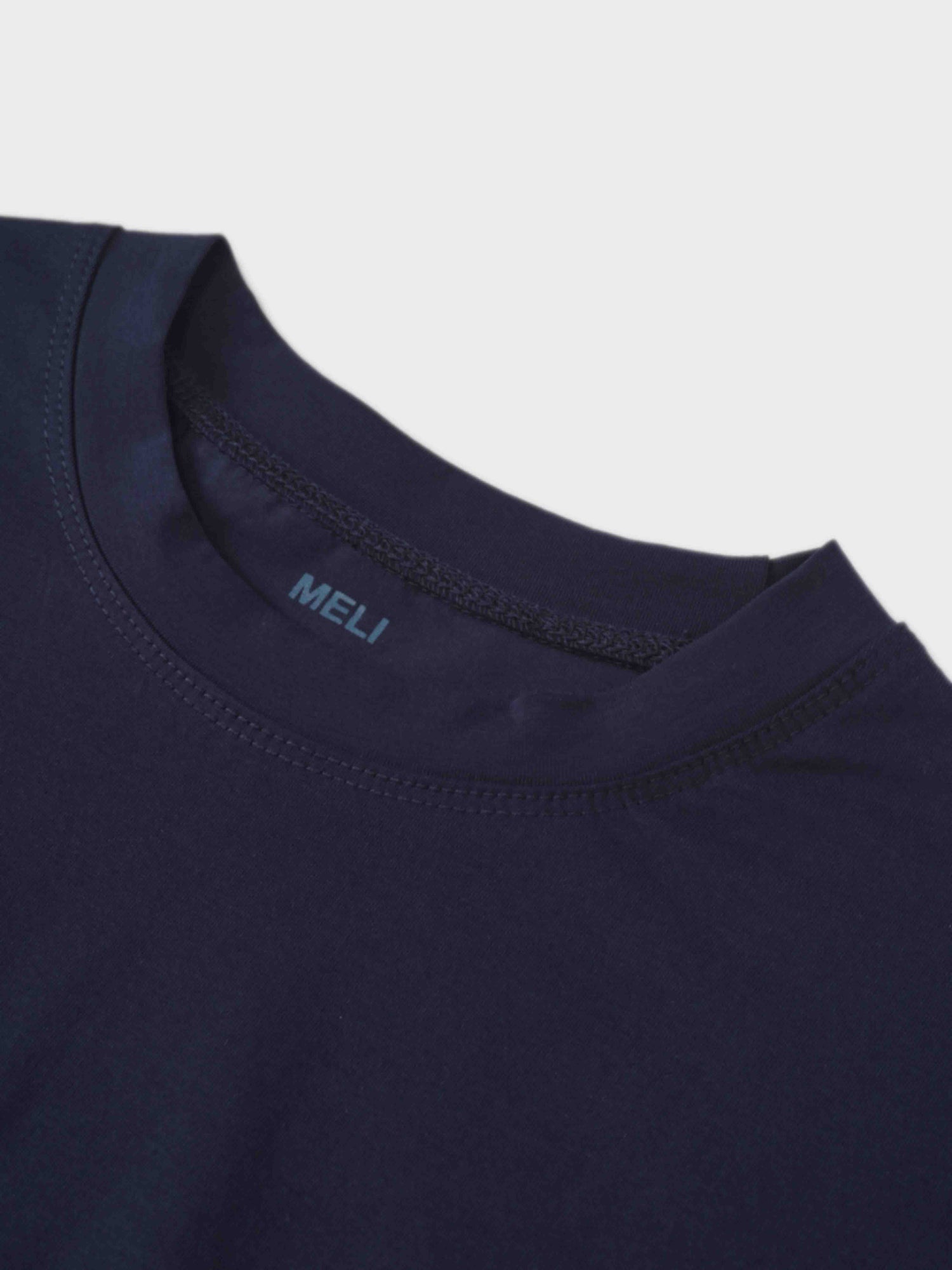 Cropped Boxy Tee-Navy