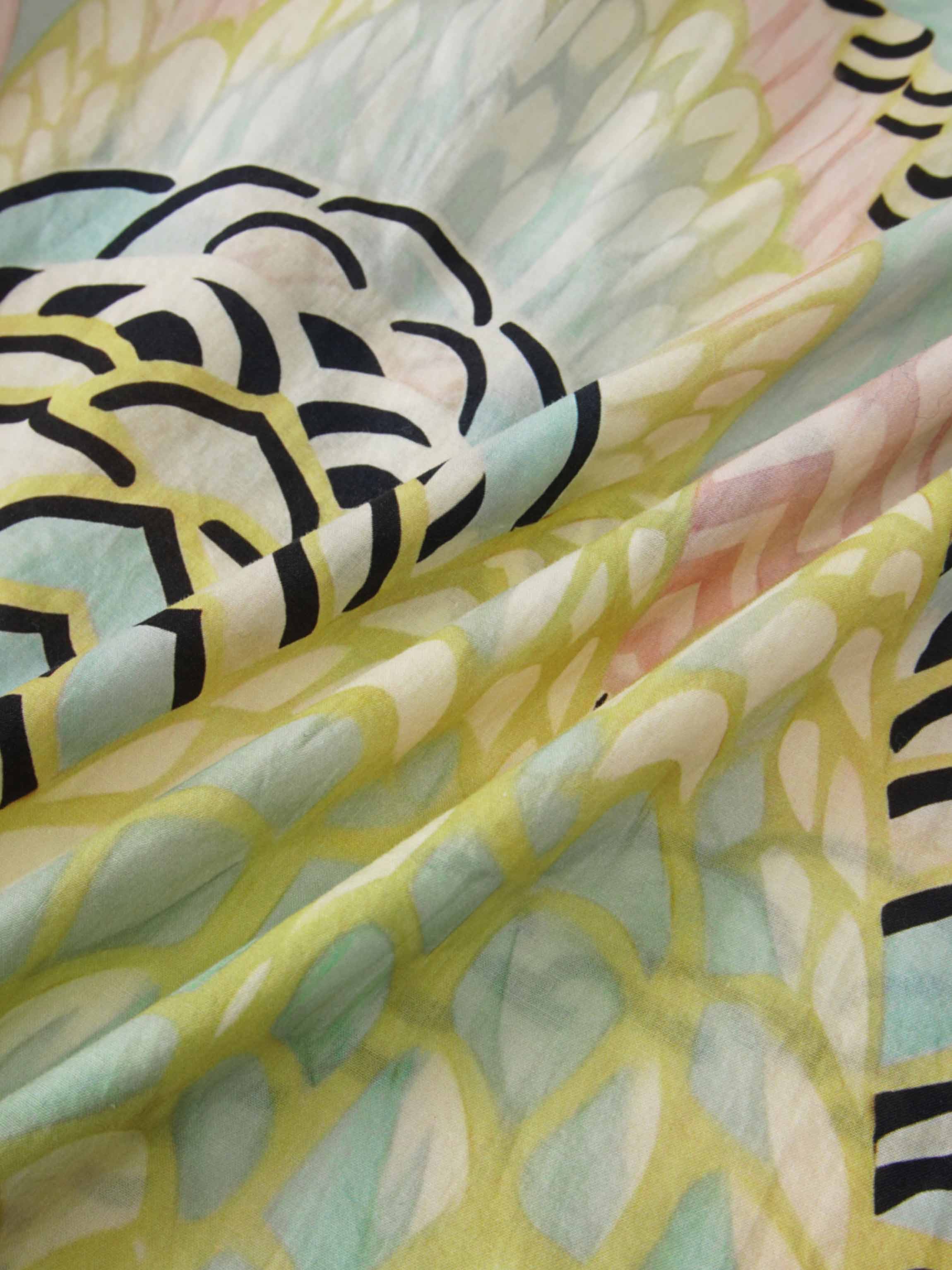 Printed Cotton Belted Shirtdress-Pastel Cloud