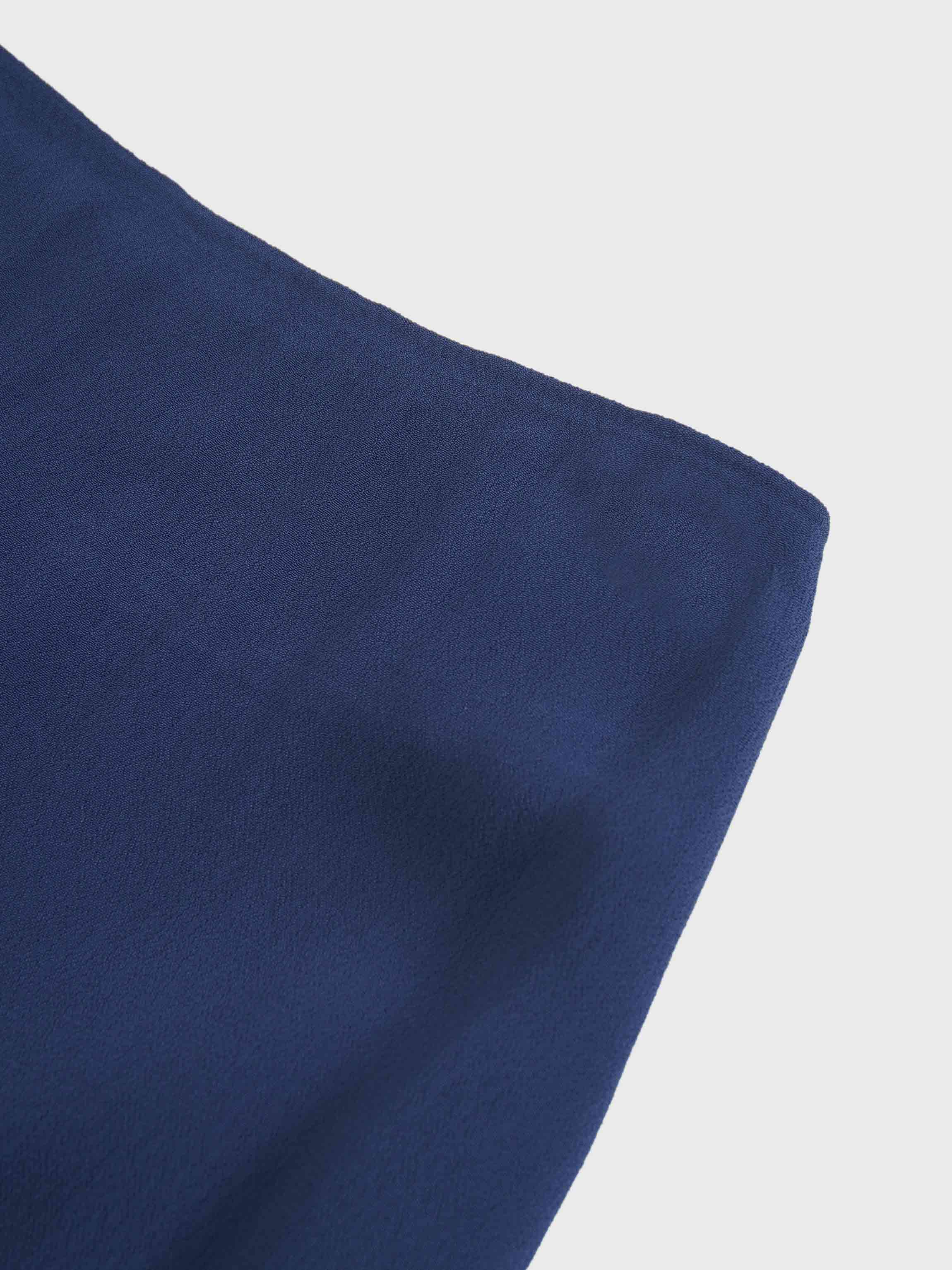 Curved Hem Maxi Skirt-Navy