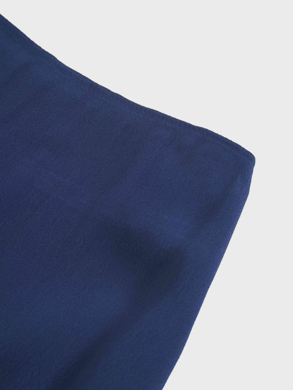 Curved Hem Maxi Skirt-Navy
