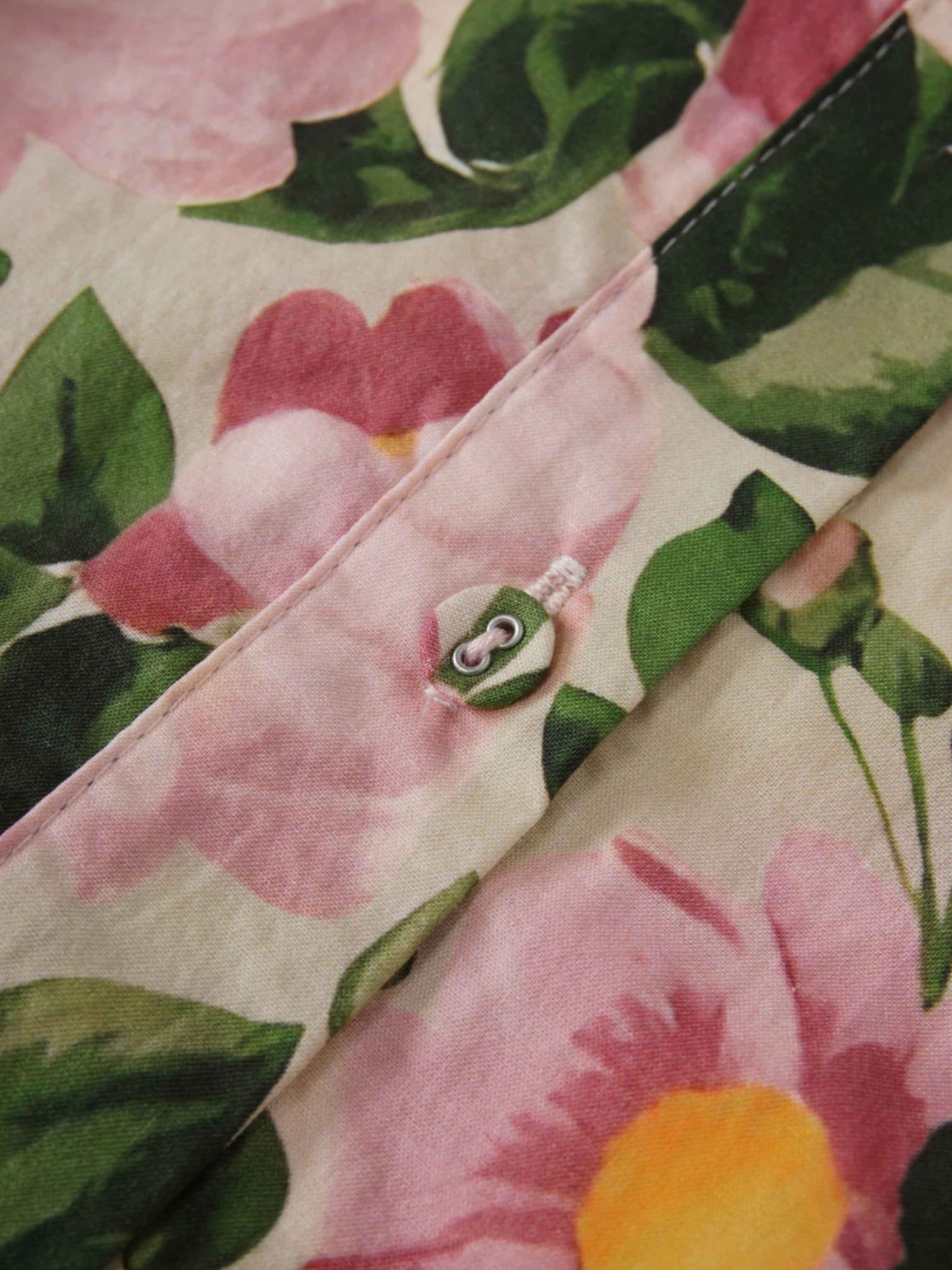 Printed Cotton Belted Shirtdress-Garden Floral