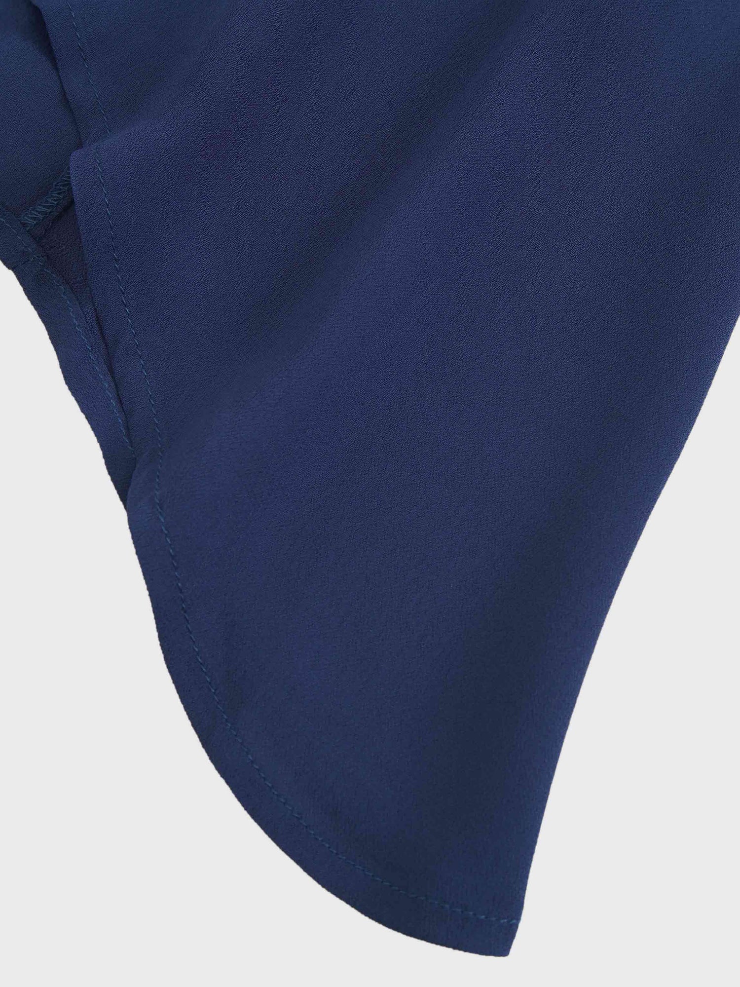 Curved Hem Maxi Skirt-Navy