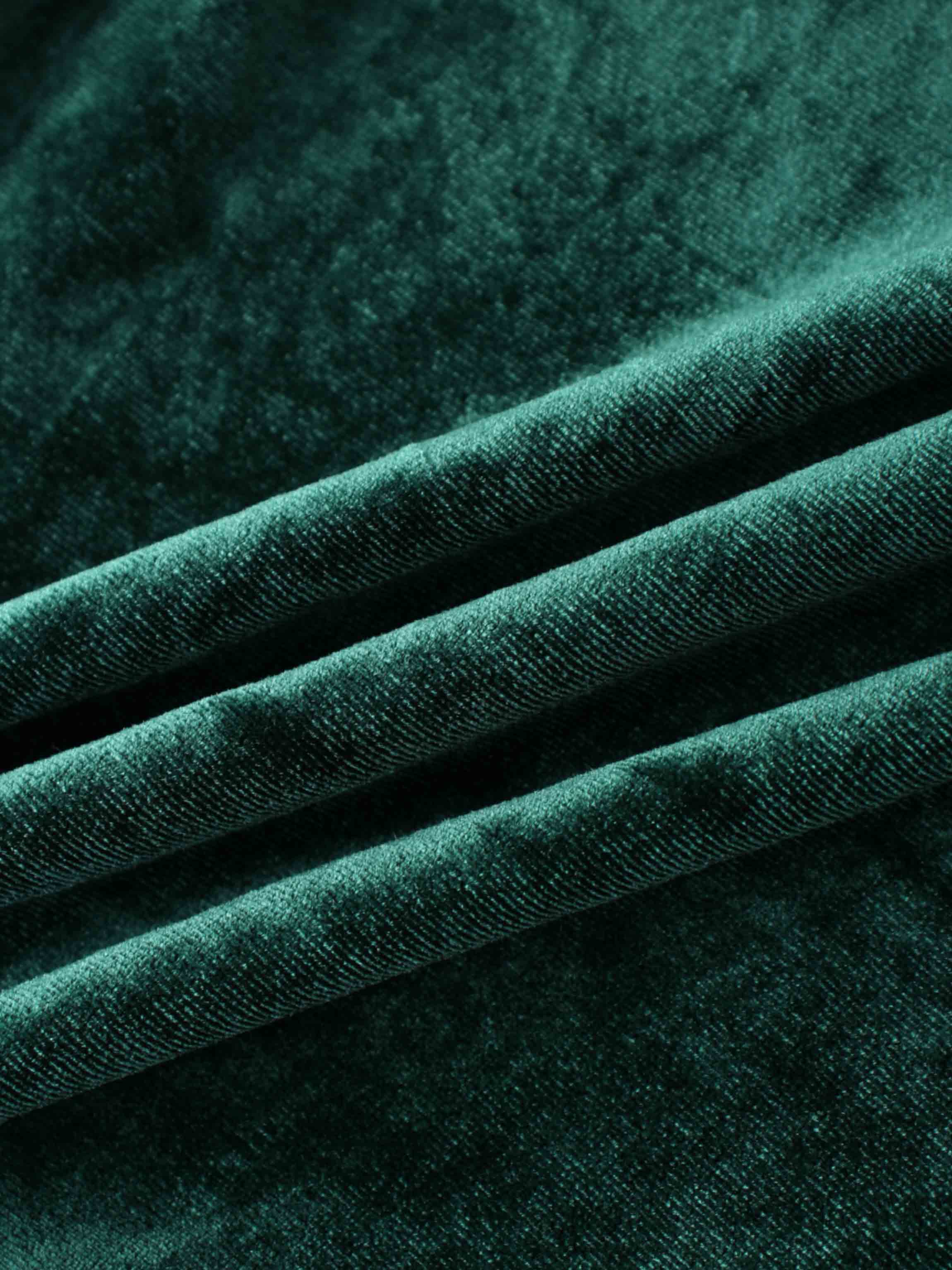 Velour Mock Neck Turtleneck-Emerald Green