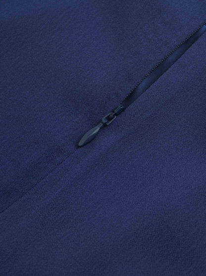 Curved Hem Maxi Skirt-Navy