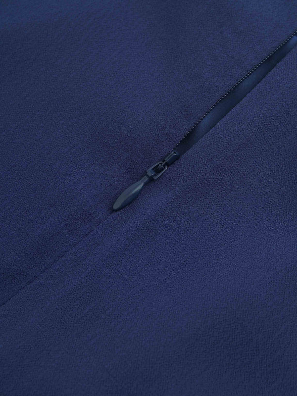 Curved Hem Maxi Skirt-Navy