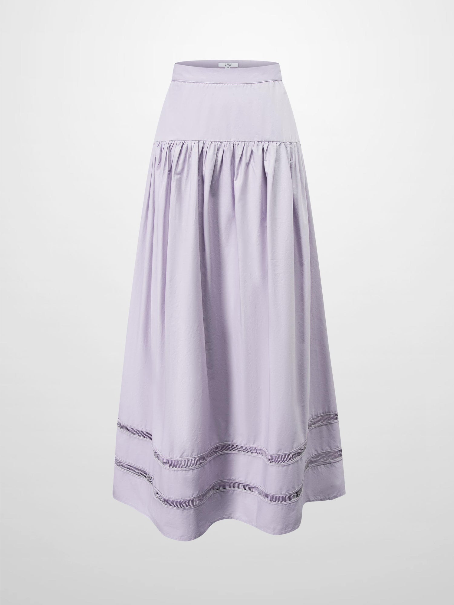 Border Cut Out Yoke Skirt-Lavender